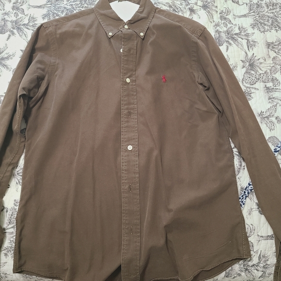 Vintage Polo by Ralph Lauren Brown Casual Button Down Shirt - Picture 7 of 7